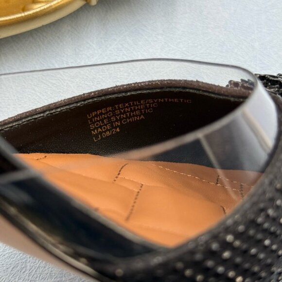 🆕 KURT GEIGER LONDON 🧿 NWOB Belgravia Shimmer Vinyl Mules, Black - Sz 37 US 7 - Picture 11 of 14